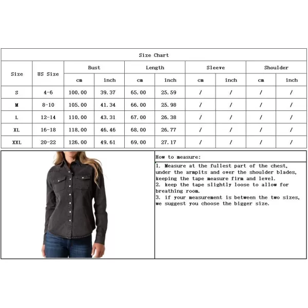 imagechouyatou Womens Fall Casual Denim Shirts Long Sleeve Button Down Washed Jean Shirt Blouse TopsDark Blue