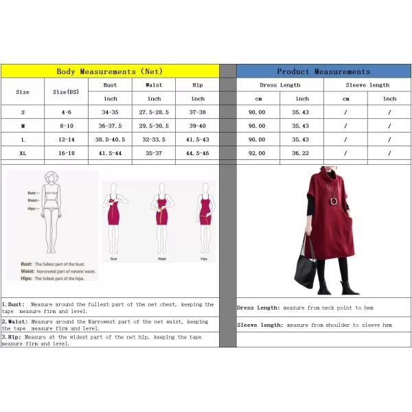 imagechouyatou Womens Fall Winter Oversized Turtleneck Midi Sweater Vest Dress Loose Knit Tunic Sweater Dress Pullover TopRed