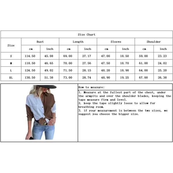 imagechouyatou Womens Loose Color Block Button Down Shirt Long Sleeve Oversized Boyfriend Blouse Spring TopsArmy Green