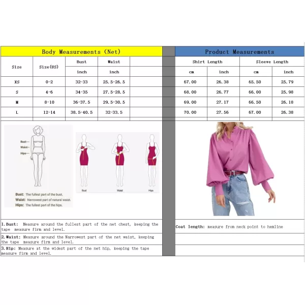 imagechouyatou Womens Spring Bishop Sleeve Button Down Shirt Band Collar Dressy Casual Top Work BlouseBlue