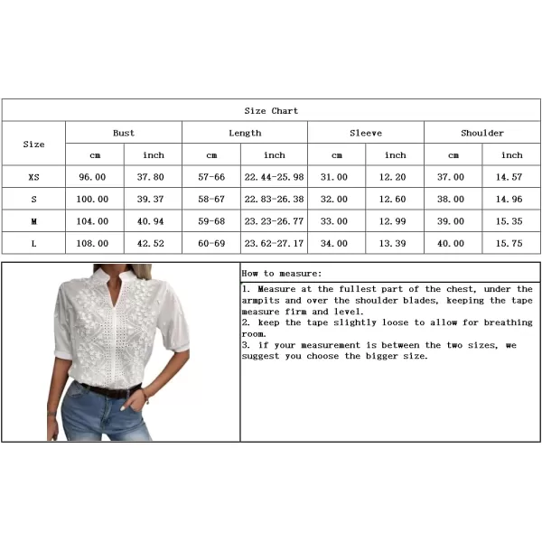 imagechouyatou Womens Stand Collar V Neck Crochet Eyelet Lace Babydoll Blouse Shirts TopsWhite