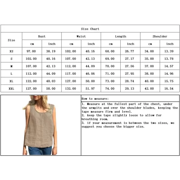 imagechouyatou Womens Summer Cotton Linen Tank Tops Work Casual Scoop Neck Sleeveless Tunic Shirts TopsGinger