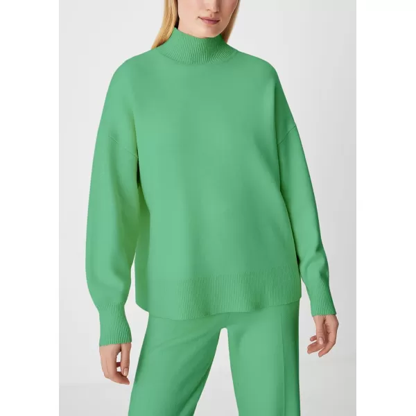 imagechouyatou Womens Fall 2 Piece Outfits Knit Sweater Sets Mock Neck Sweater High Waist Pants Lounge SetsGreen