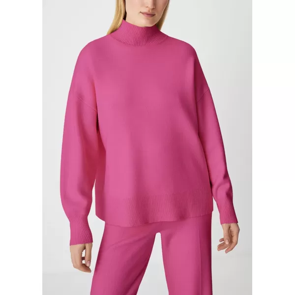 imagechouyatou Womens Fall 2 Piece Outfits Knit Sweater Sets Mock Neck Sweater High Waist Pants Lounge SetsRose Red