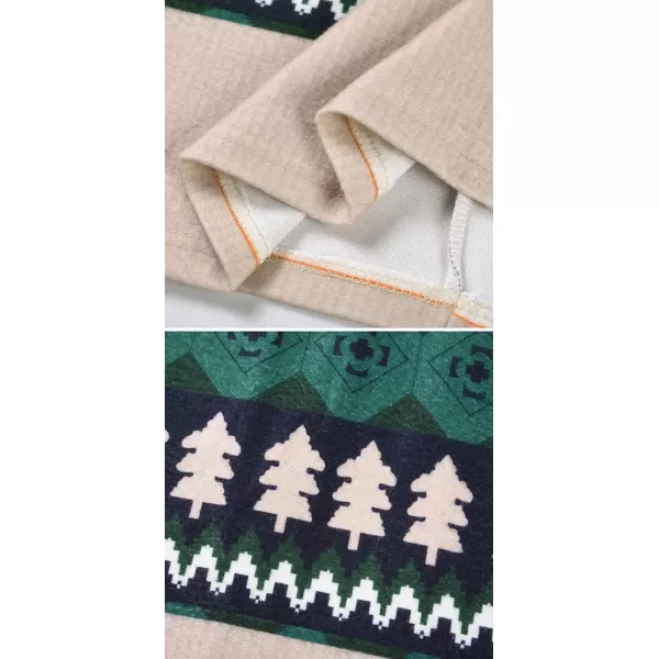 imagechouyatou Womens Winter Crewneck Vintage Oversized Reindeer Pattern Pullover Shirts TopsApricot