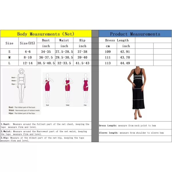 imagechouyatou Womens Color Block Striped Crochet Maxi Dress Sexy Hollow Out Beach Cover Ups Long Tank DressBlack