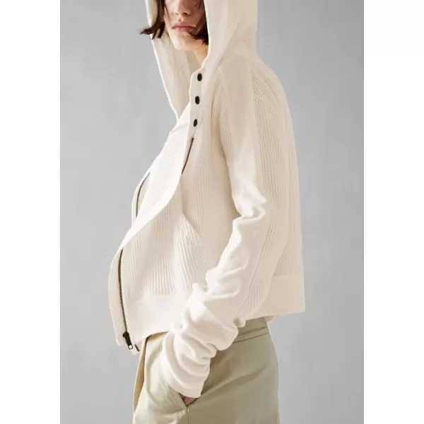 imagechouyatou Womens Oversized Hooded Sweatshirt Y2K Boyfriend Waffle Knit Zip Up Hoodie Jacket ShacketsBeige