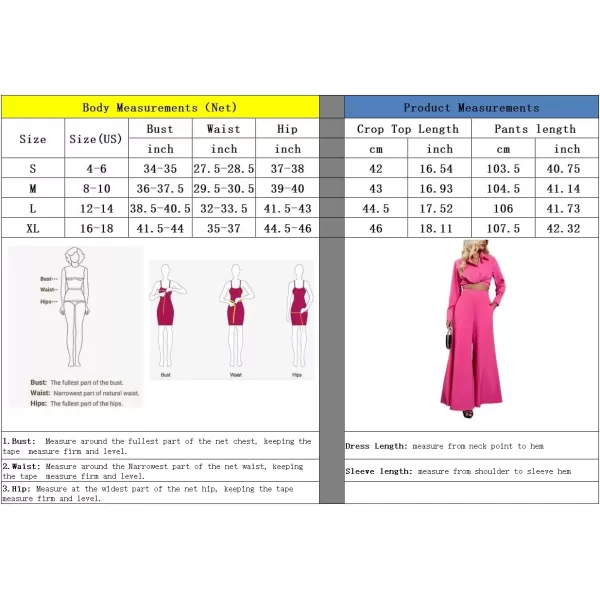 imagechouyatou Womens 2 Piece Outfits Twist Knot Long Sleeve Crop Top and High Waisted Flare Wide Leg Pants SetRose Red