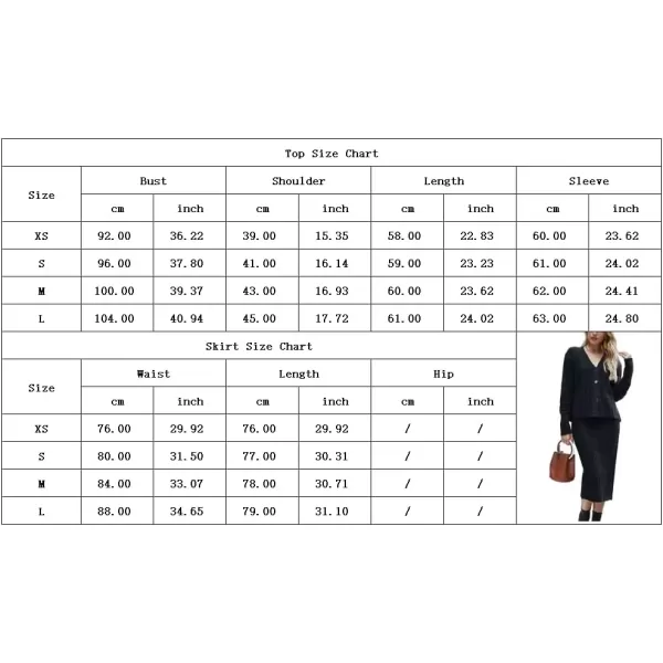 imagechouyatou Womens Cable Knit V Neck Sweater Midi Pencil Skirt Set 2 Piece OutfitsBlack