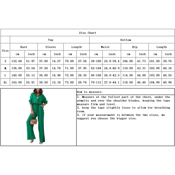 imagechouyatou Womens Long Sleeve Shirts Elastic Waist Palazzo Pants Set 2 Piece OutfitsWhite