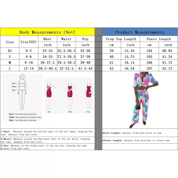 imagechouyatou Womens 2 Piece Outfits Floral Puff Sleeve Self Tie Crop Top and Elastic Waist Wide Leg Pants SetGreen