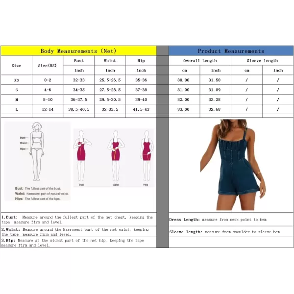 imagechouyatou Women Summer Casual Adjustable Strap Denim Overall Shorts Sleeveless Jean Romper Short JumpsuitBlue