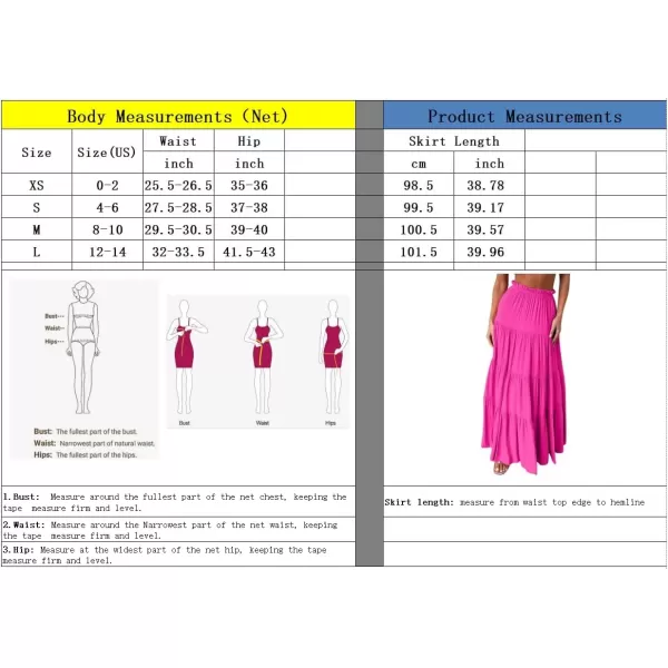 imagechouyatou Womens Boho Elastic High Waist A Line Flowy Swing Beach Vacation Tiered Ruffle Maxi Long SkirtLight Purple