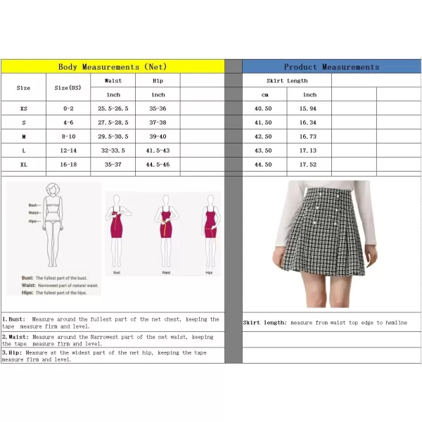 imagechouyatou Womens Fall Winter Elegant Tweed Plaid High Waist Casual ALine Tartan Pleated Short Mini SkirtBlack