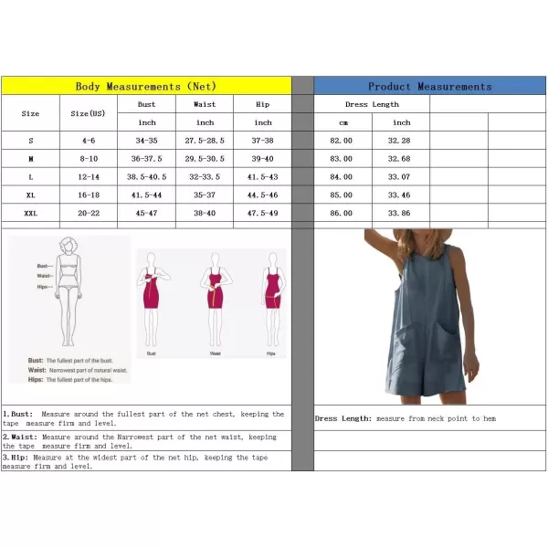 imagechouyatou Womens Summer Cotton Linen Overall Shorts Casual Loose Sleeveless Romper JumpsuitsAquamarine