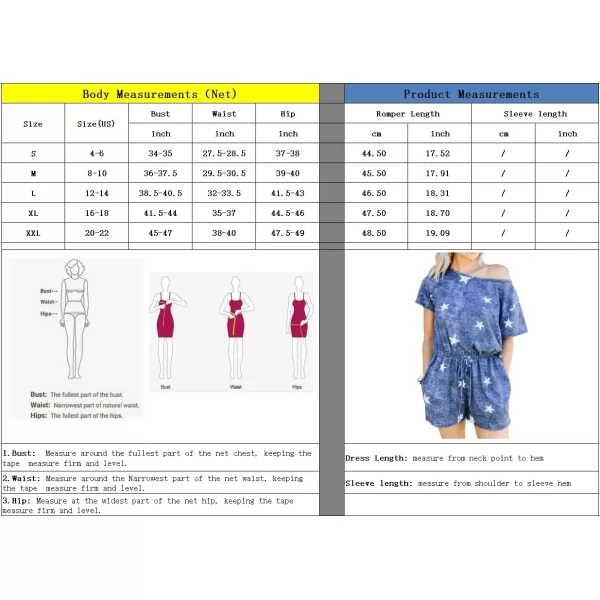 imagechouyatou Womens Summer Short Sleeve Drawstring Romper Star Printed Oversized Loose Jumpsuit ShortsRed