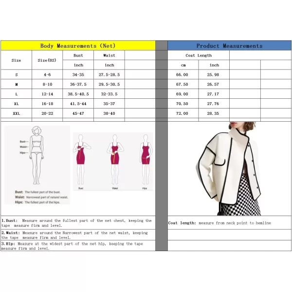 imagechouyatou Womens Winter Stand Collar Button Down Wool Coat Casual Loose Short Wool JacketWhite