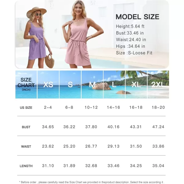imageMOLERANI Womens Swimsuit Coverup 2024 Hollow Out Bathing Suit Cover Up Sleeveless Summer Beach Dress with PocketsDark Green