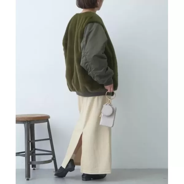 imagechouyatou Womens Cute Corduroy Midi Long Skirt High Elastic Waist Back Slit Vintage Maxi SkirtBeige