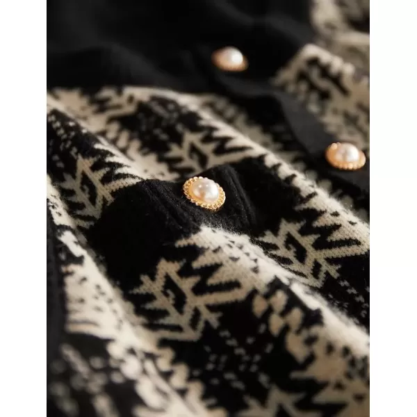 imagechouyatou Womens Fall Fake 2 Piece Floral Knitted Pullover Sweater Mock Neck Business Casual Sweater TopBlack