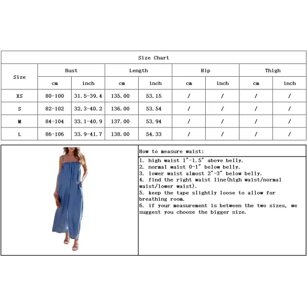 imagechouyatou Womens Sexy Spaghetti Strap Wide Leg Denim Jumpsuits Party Summer Baggy Overalls RompersBlue
