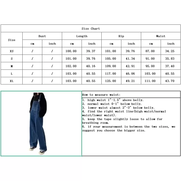 imagechouyatou Womens Spring Classic Adjustable Straps Wide Leg Denim Bib Overalls Jeans Pants JumpsuitsDark Blue