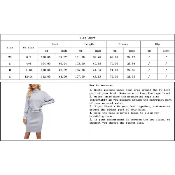 imagechouyatou Womens Fall Bodycon Midi Sweater Dress Sexy Elegant Pullover Turtleneck Sweater DressLight Grey