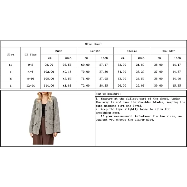 imagechouyatou Womens Fall Collarless Office Blazer Jacket Elegant Button Down Formal Tweed Suit BlazerGrey
