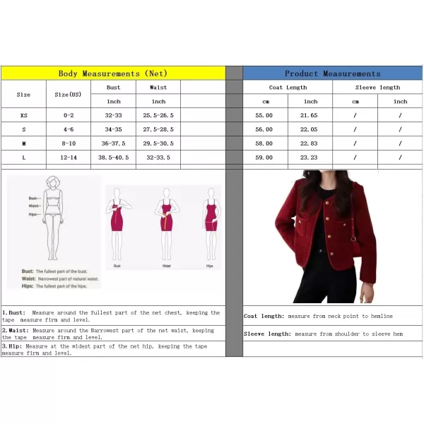 imagechouyatou Womens Fall Winter Elegant Tweed Blazer Jacket Collarless Button Down Coat Dressy Suit TopRed