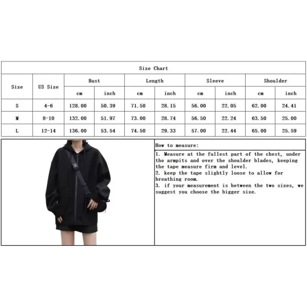 imagechouyatou Womens Oversized Zip Up Thickened Hoodie Fall Winter Long Sleeve Hooded Jackets SweatshirtBlack