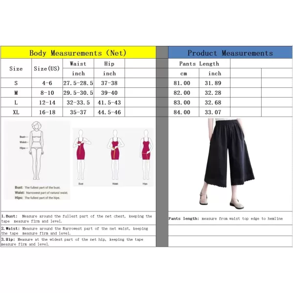 imagechouyatou Womens Cute Eyelet Embroidery Ruffle Hem Wide Leg Capris Elastic Waist Cropped Pants with PocketsCoffee