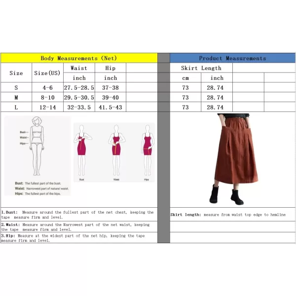 imagechouyatou Womens Elastic Waist Front Button Back Slit ALine Midi Long Swing Skirt with PocketsCaramel