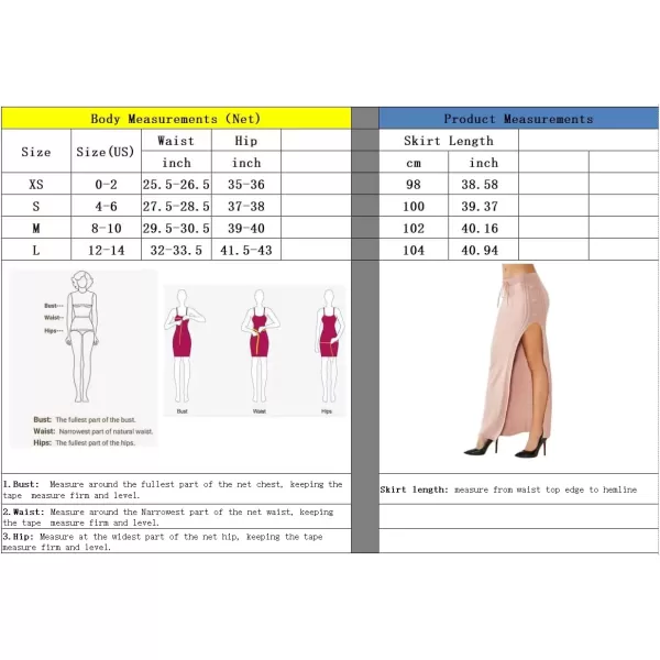 imagechouyatou Womens Sexy High Slit Cable Knit Maxi Skirt Drawstring Elastic Waist Package Hip Sweater Long SkirtPink
