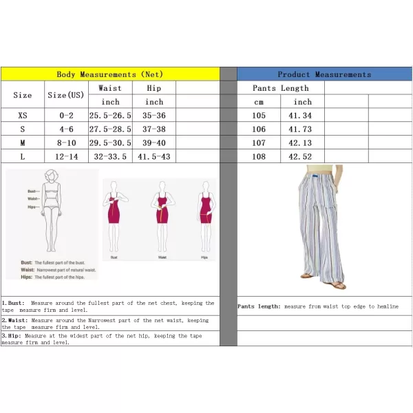 imagechouyatou Womens Wide Leg Striped Pants High Elastic Waisted Wide Leg Palazzo Pants with PocketsMulticolored Stripes