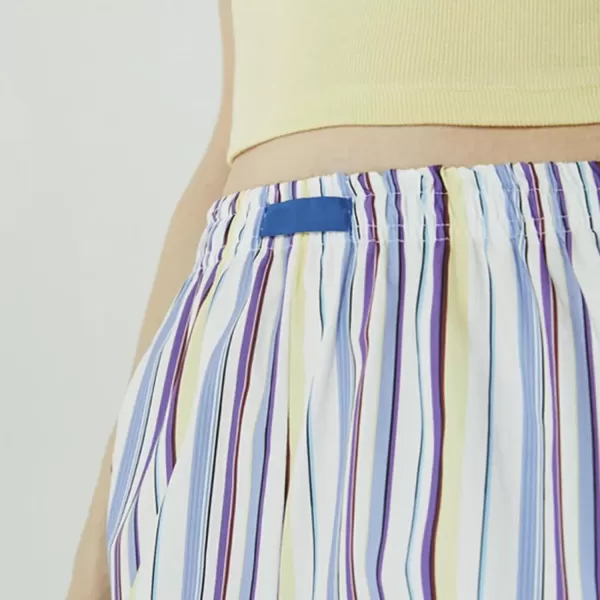 imagechouyatou Womens Wide Leg Striped Pants High Elastic Waisted Wide Leg Palazzo Pants with PocketsMulticolored Stripes