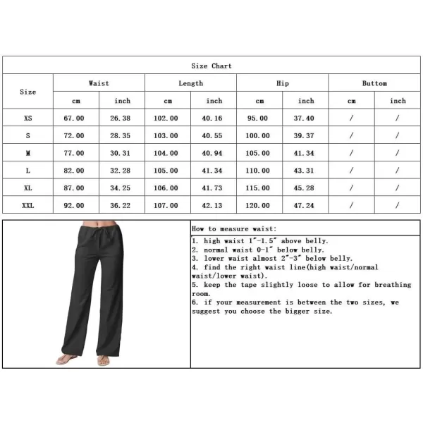 imagechouyatou Womens Casual Elastic Drawstring Waist Pant Straight Leg Palazzo Pants Trousers with PocketsBlack