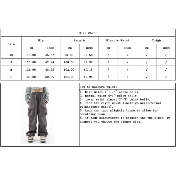 imagechouyatou Womens Casual Parachute Pants Y2K Boyfriend High Waisted Baggy Cargo PantsArmy Green
