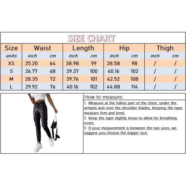 imagechouyatou Womens Cool Flap Pockets Drawstring Elastic Waist Pu Faux Leather Cargo PantsCoffee