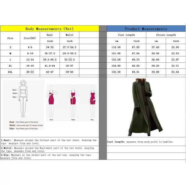 imagechouyatou Womens Open Front Shawl Collar Maxi Long Wool Coat Business Casual Winter Pea Coat OvercoatArmy Green