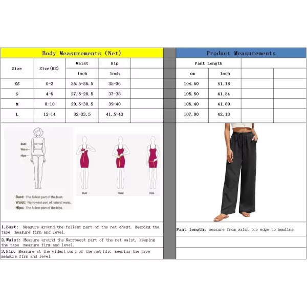 imagechouyatou Womens Summer Boho Linen Pants Loose Fit Wide Leg Drawstring Beach Palazzo PantsLight Green