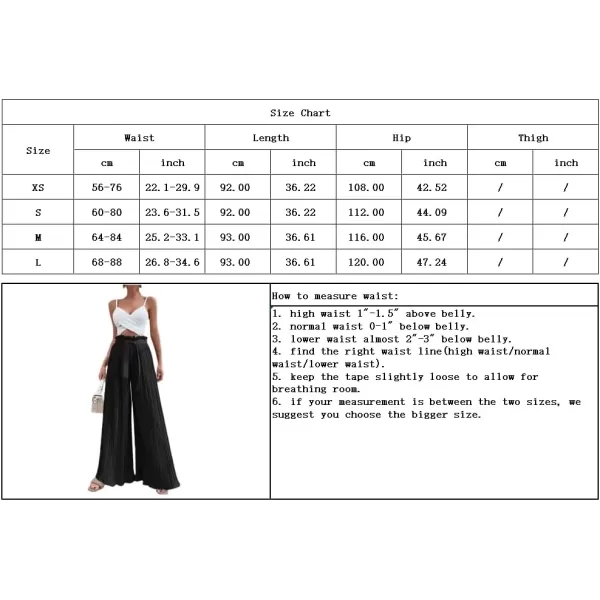 imagechouyatou Womens Summer High Waisted Pleated Wide Leg Pants Flowy Pants Palazzo Trousers CulottesBeige