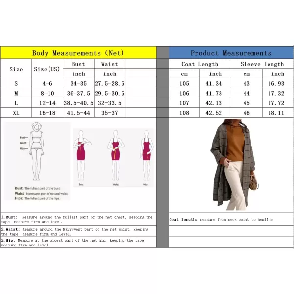 imagechouyatou Womens Long Plaid Wool Coats Open Front Herringbone Plaid Wool Blend Trench Coat Outerwear JacketBrown