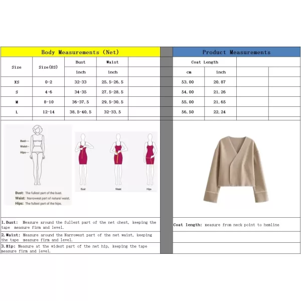 imagechouyatou Womens Fall Embroidered Wool Jacket Casual Loose VNeck Winter Wrap Wool CoatKhaki