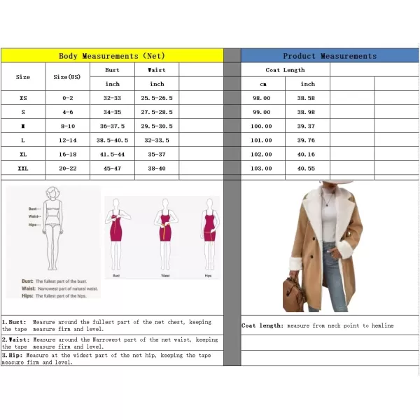 imagechouyatou Womens Winter Warm Sherpa Lined Wool Coat Double Breasted Midi Long Wool Pea Coat OvercoatCamel