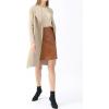 imagechouyatou Womens Fall Open Front Wool Coat Long Sleeve Shawl Collar Midi Long Winter Trench CoatApricot