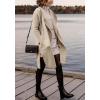 imagechouyatou Womens Fall Open Front Wool Coat Long Sleeve Shawl Collar Midi Long Winter Trench CoatApricot