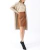 imagechouyatou Womens Fall Open Front Wool Coat Long Sleeve Shawl Collar Midi Long Winter Trench CoatApricot