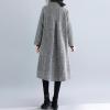 imagechouyatou Womens Herring Bone Striped Wool Blend Overcoat Elegant Dressy Lapel Single Breasted CoatBlack
