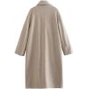imagechouyatou Womens Winter Warm Notch Lapel Double Breasted Long Wool Coat OvercoatApricot