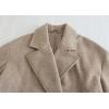 imagechouyatou Womens Winter Warm Notch Lapel Double Breasted Long Wool Coat OvercoatApricot